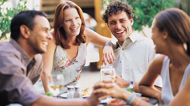 Group of friends enjoying together